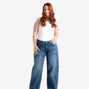 LuLaRoe Women's Wide-Leg Jeans in Medium Blue Wash